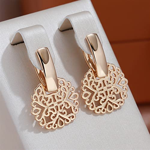 Boucles d'oreilles couleur or 585 légères et hypoallergéniques pour dames - 3