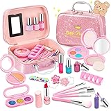 ❤【Conjunto de maquillaje creativo para niñas】- A las niñas les gusta imitar a las madres. Mamá puede enseñarles a maquillarse, interactuar y jugar juntas. El juego de maquillaje real puede satisfacer la curiosidad y la belleza de los niños y estimular su creatividad, imaginación y capacidad de aprendizaje.