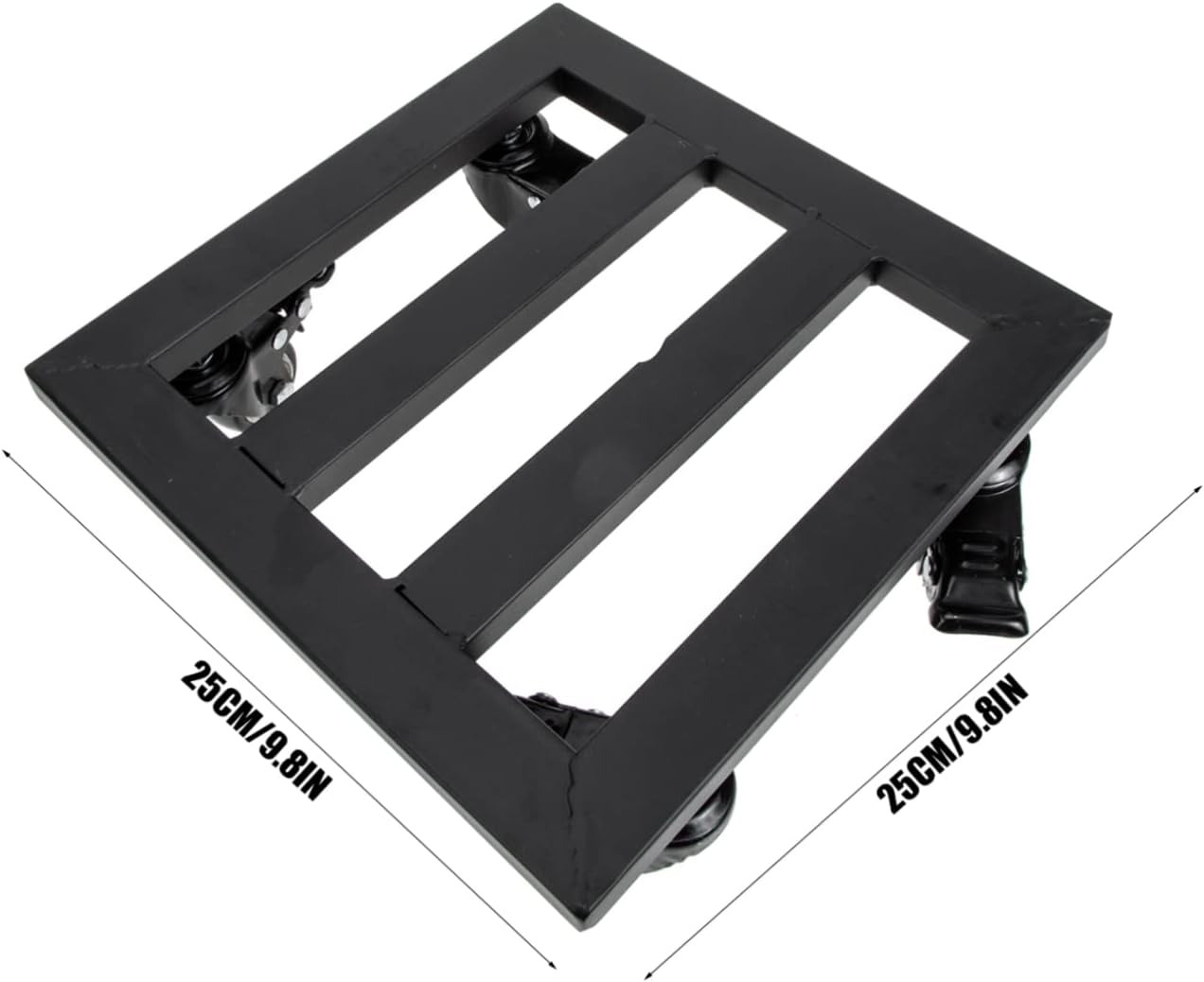 Stylish Iron Plant Stand Set Heavy Duty Outdoor Flower Pot Holder Rolling Wheels Movable Plant Stand Tray