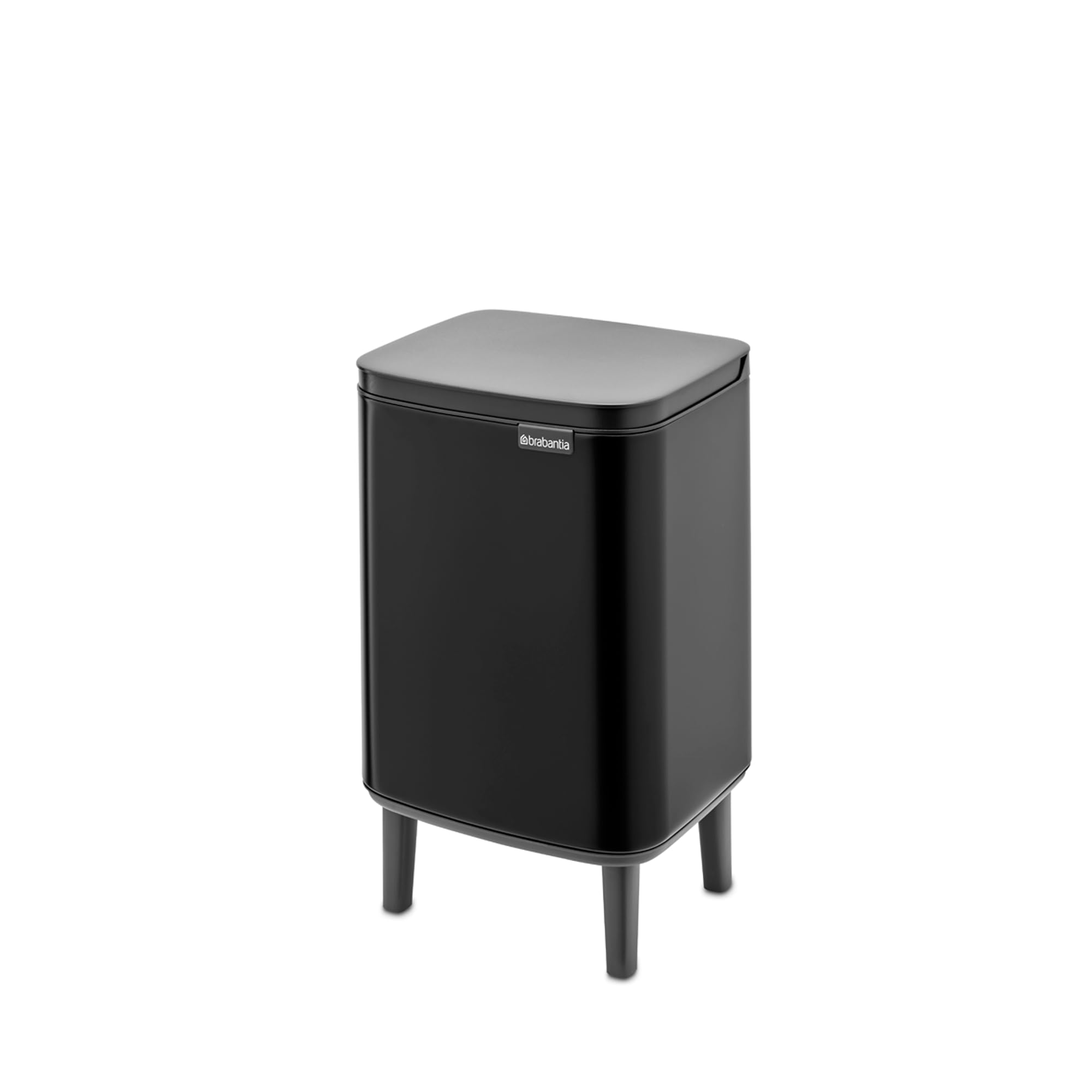 Brabantia Bo Waste Bin Hi Pattumiera 7L con Coperchio a Chiusura Ammortizzata, Secchio Interno Rimovibile e Maniglia per il Trasporto, ottimo per Bagno, Camera da Letto e Ufficio, Matt Black