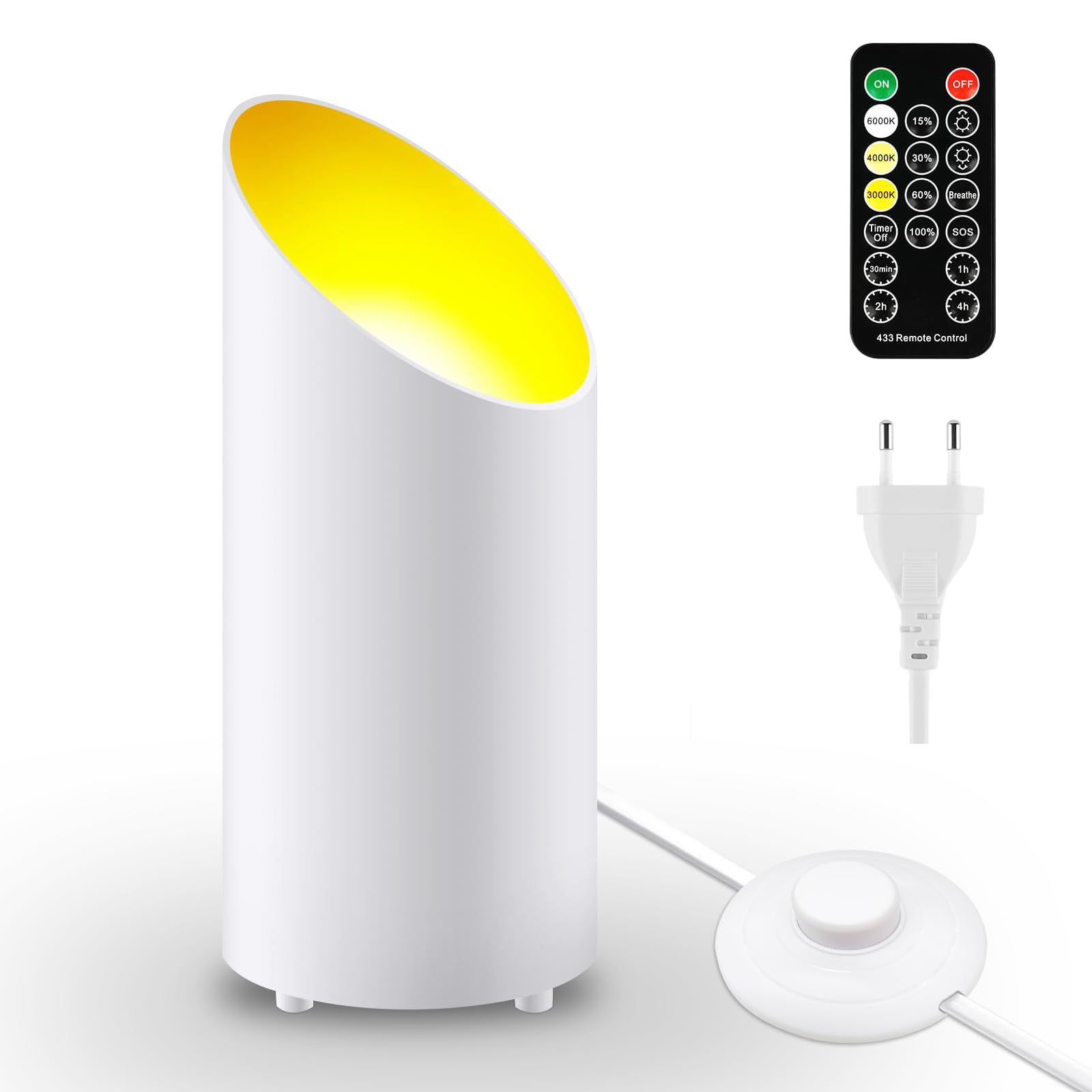 Adiwo LED Uplight Spot, Bodenstrahler, LED Bodenleuchte zur Stimmungsvollen Akzentbeleuchtung, Tandleuchten Deckenfluter, Stehlampe Dimmbar Warmes Gelbes NatüRliches KüHles WeißEs Licht, Schwarz, Weiß