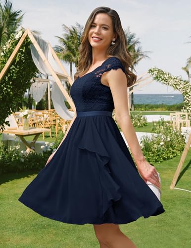 Image of Wedtrend Women's Bridesmaid Dresses Short Prom Dress Ruffle Semi Formal Cocktail Dresses Floral Homecoming Dress