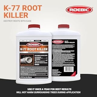 Roebic K-77 Granular Tree Root Killer, Chemical Septic System, Drain Field and Sewer Line Pipe Clog Remover and Root Destroyer, Safe for Bathroom Toilet, 32 oz