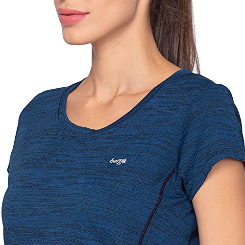 Image of berge' Ladies Jacquard Polyester Dry Fit Textured Western Shirts & Tshirts for Women, Quick Drying & Breathable Fabric, Gym Wear Tees & Workout Tops|Half Sleeve T-Shirt|Running Tshirts for Women