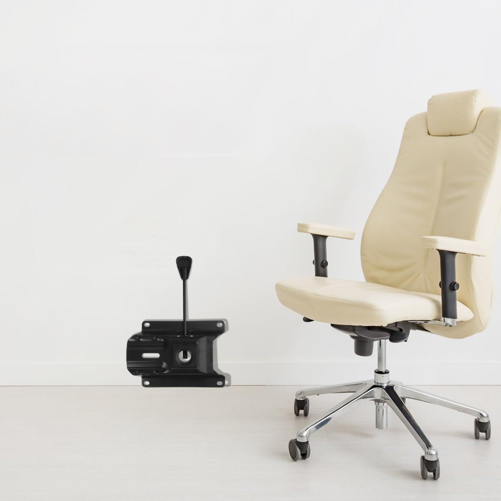 Placa para Control Inclinación Silla Oficina, Hierro Negro, 14x17, 5 CM | Montaje Sencillo, Apta para Sillón de Trabajo, Uso Diario Intenso, Pieza Robusta de Reemplazo