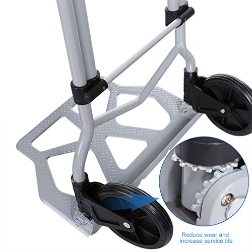 Voluker 220lbs Portable Heavy Duty Aluminum Folding Hand Truck and Dolly Two-Wheel Luggage Cart (US Stock) - Thumbnail 7