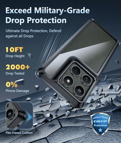 Image of FNTCASE for Motorola Edge-2025 Clear Case: Military Grade Drop Protection Anti Yellowing Cell Phone Cover - Rugged Shockproof Protective Bumper Transparent Phonecase