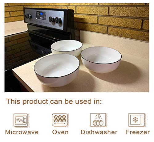 Anbncn 3 Packs 8 Inch 60 Oz Large Serving Bowls, White Salad Bowls,White Soup Bowls, Large Ceramic Bowl,Pasta Serving Bowl,Large White Bowl,Ceramic Salad Bowls,Large Salad Bowl,Salad Serving Bowl #TOP6