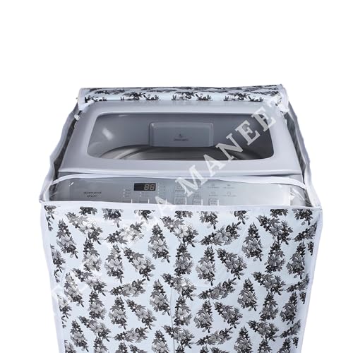 Image of Top Load Washing Machine Cover Pvc Suitable For - Lg-8-10kg | Black & White - Size: 60X60X93Cm