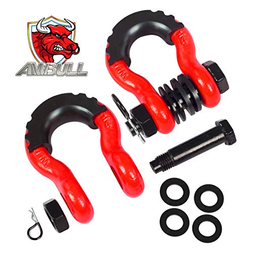 AMBULL Shackles 3/4 Inch D Ring Shackle (2 Pack) 41,850lb Break Strength