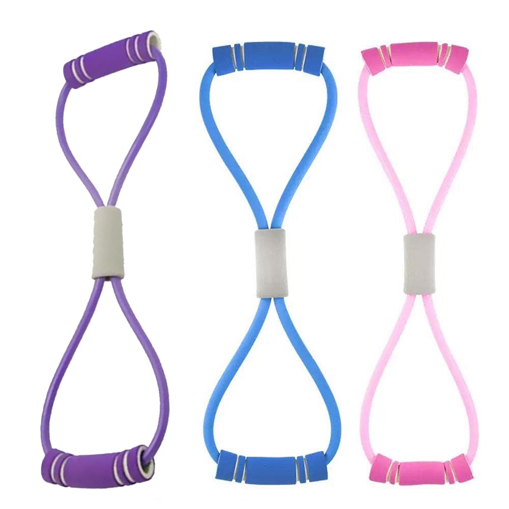 TOMOO Bandas de resistencia de yoga Fitness Figure-of-Oight Expansor de pecho elástico entrenamiento muscular, equipo de gimnasio Fitness bandas de goma deportivas entrenamiento de culturismo elástico