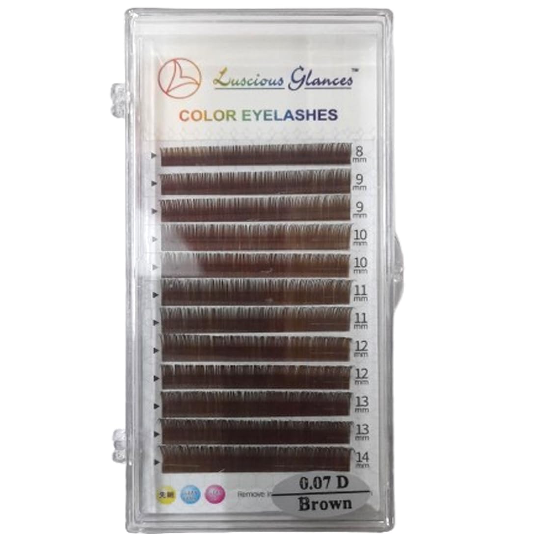 Luscious Glances Brown Color Mix Length Eyelash Extension Box Soft & Natural, Thickness 0.7, Cur C&D (D Curl)-image-11