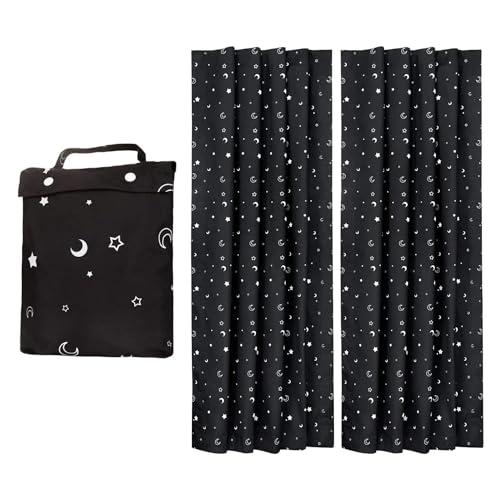 Portable Blackout Blinds with Suction Cups, Adjustable & Resizable Temporary Blackout Curtains