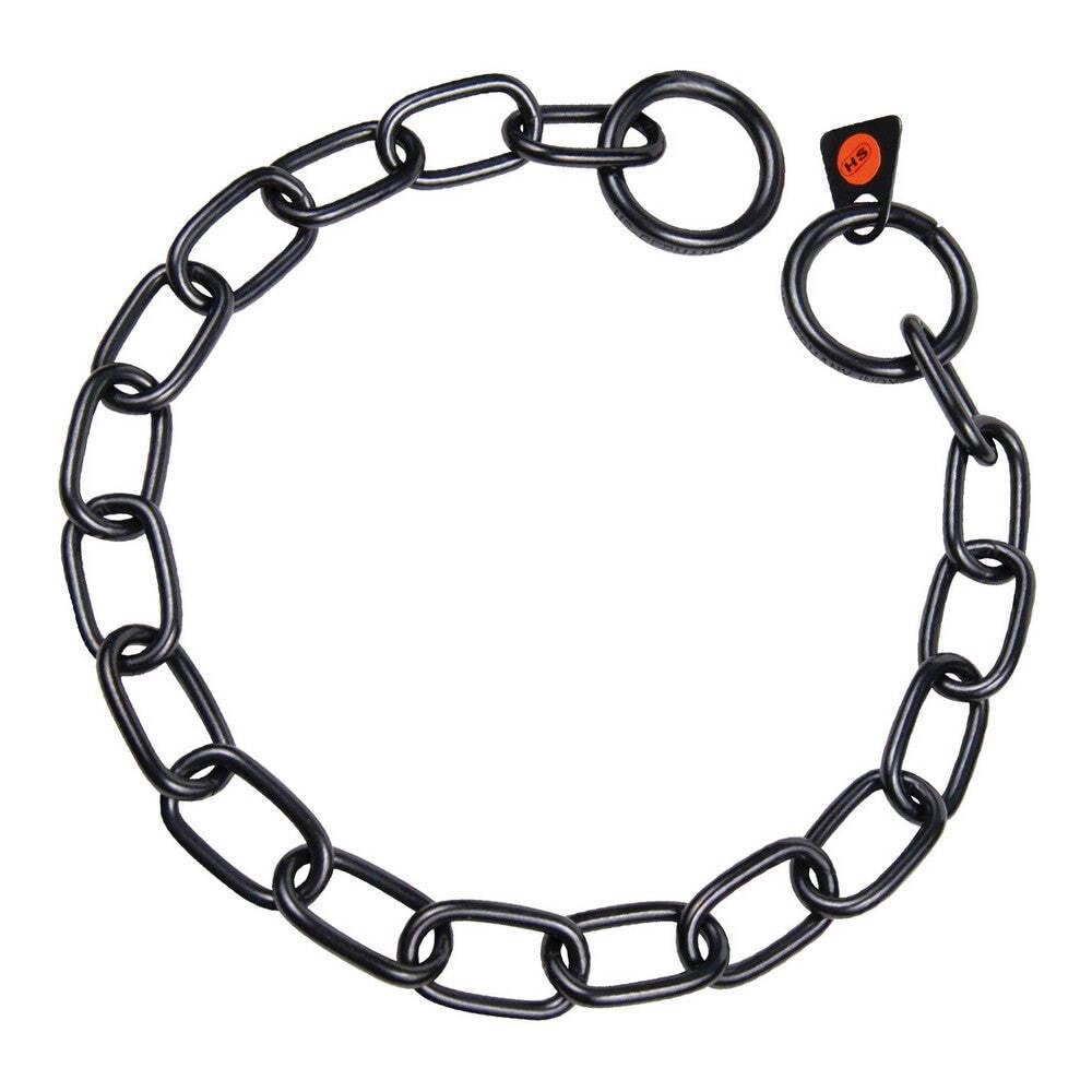 Ibañez Basic Collars for Dogs Stainless Steel Chain Collar Short Link, Black/White