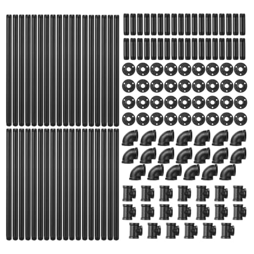 148 Pcs Black Iron Pipe Fitting Set