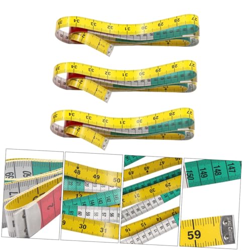Set 3 cintas métricas flexibles retráctiles portátiles miniatura 6