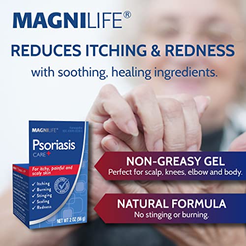 Image of MagniLife Psoriasis Care+, Natural Itch and Pain Relief, Moisturization Helps to Reduce Redness, Scaling and Flaking on Body & Scalp - Unscented, Non-Toxic - 2oz