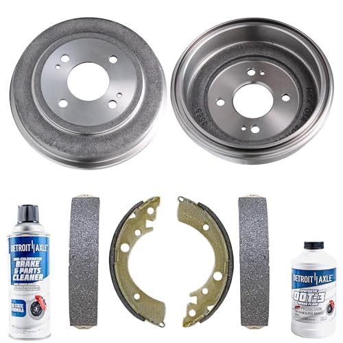 Image of Detroit Axle - Rear Brake Kit for 1986-1989 Honda Accord 1992-2000 Civic | 1997-2000 Acura EL 2007-2008 Honda Fit Brake Drums Brakes Shoes Replacement
