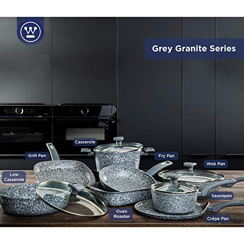 Image of Westinghouse Granite Series Non-Stick Frying Pan | 3-Layer Marble Coated, Superior Non-Stick Performance | Forged Aluminum Fry Pan | Induction, Electric, Gas, Halogen & Ceramic Compatible | (26 cm)