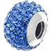 Sterling Silver Simulated September Birthstone Round Blue Crystal European Style Bead Charm