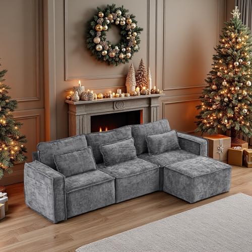 VINGLI 111" Convertible Modular Sectional Sofa,Comfortable L...