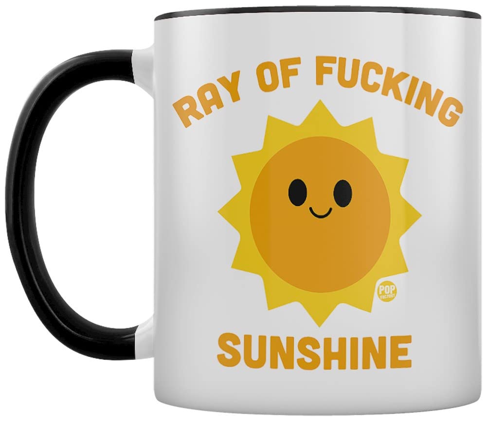 Pop FactoryRay of Fucking Sunshine Black Inner 2-Tone Tea and Coffee Mug White