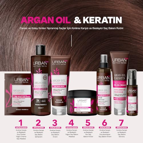 URBAN Care Argan Yağı & Keratin Kolay Kırılan Saçlara Özel Duş Öncesi Saç Bakım Maskesi 50 ml- Vegan