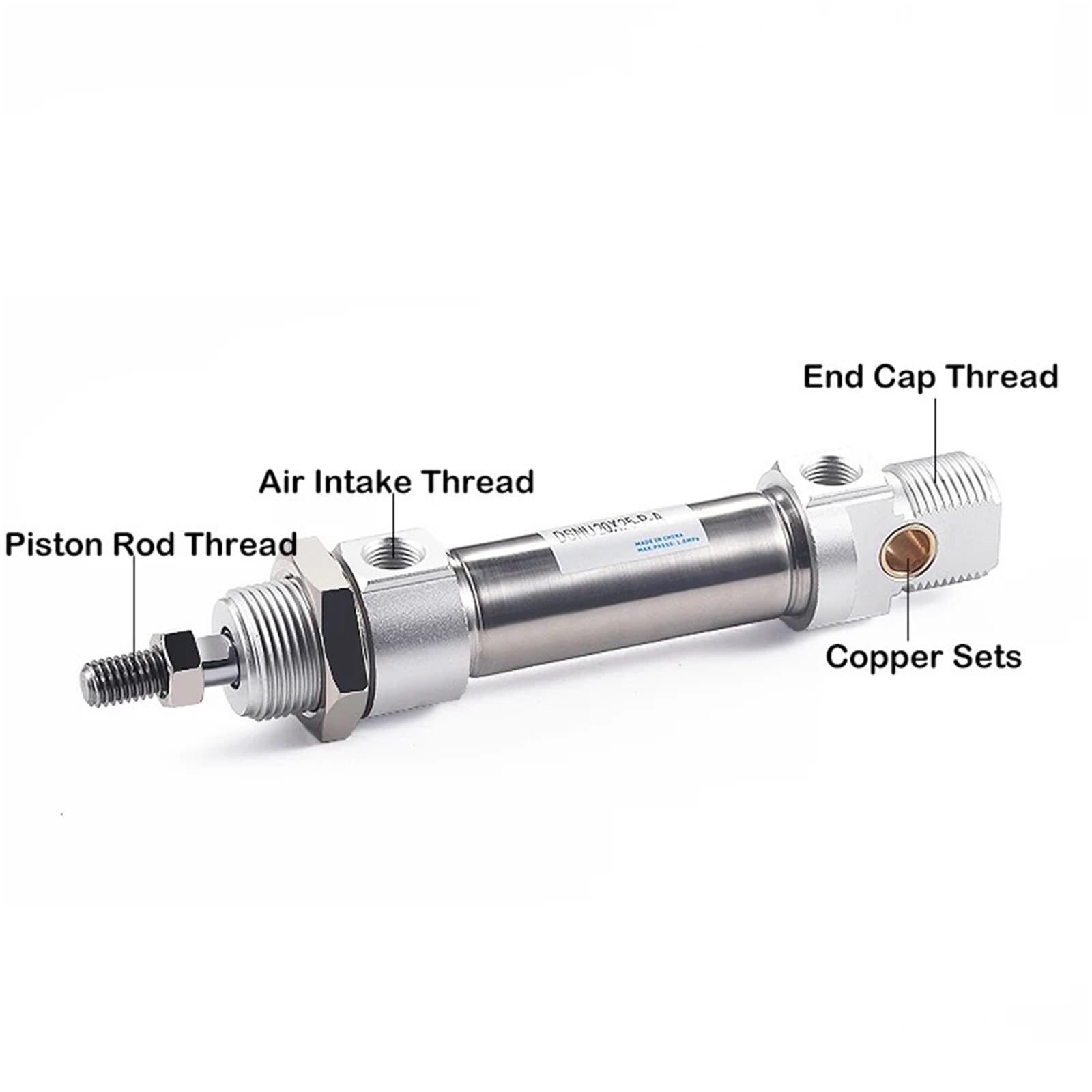 Cylindre pneumatique type DSNU, mini cylindre rond en acier inoxydable, 1 pièce, DSNU20/25/32/40 x 25/50/75/100/125/150/175/200/225(Stroke 50mm,Bore 40mm(DSNU 40))