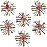6 Counts Light Rainbow Curly Bows for Gift Wrapping, Self Adhesive Curly Ribbon Bows Holiday Gift Bow for Wine Bottle, Treat Bags, Birthday, Bridal Shower Party Favors - 6 inch