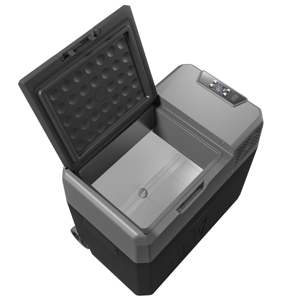 Yolco BCX50 Carbon Electric Compressor Cool Box, sterowanie aplikacjami przez Bluetooth, 12/24 V i 230 V do samochodów, ciężarówek, łodzi, lodówki kempingowej