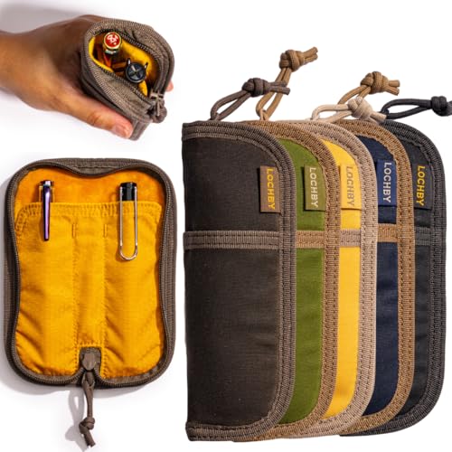 LOCHBY Duo Pen Pouch | Slim and Elegant Pen Pouch Durable Waxed Canvas Lightly Padded for Fountain Pen and Mechanical Pencil Compact Design Holds 2 Pens for Everyday Carry