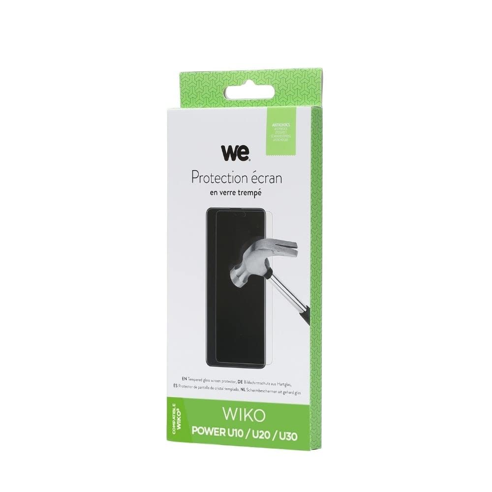 WE Vetro temperato per [Wiko Power U10 / U20 / U30] - Pellicola protettiva anti-graffio - anti-bolle d'aria, ultra resistente, durezza 9H Glass