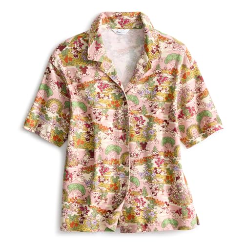 Vera Bradley Women's Disney Cotton Button-Down Pajama Set, Mickey Meadow2