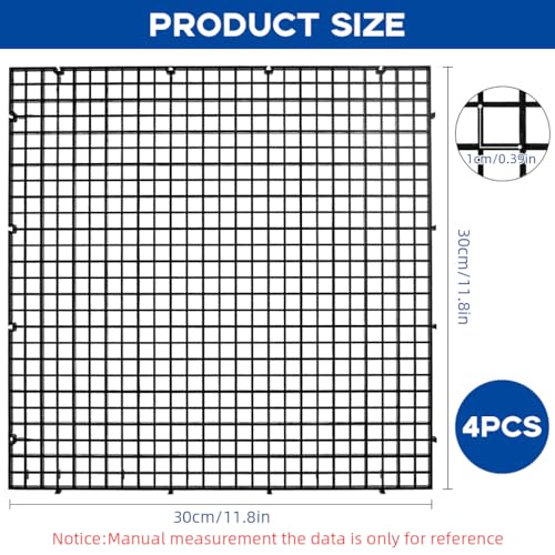 Image of Qpets 4pcs Fish Tank Dividers Kit, Mesh Screen with 4 Suction Cups, PP Plastic Aquarium Dividers Isolation Boards Tank Separators for Dividing Fish, Turltes, Lizards - 30x30cm