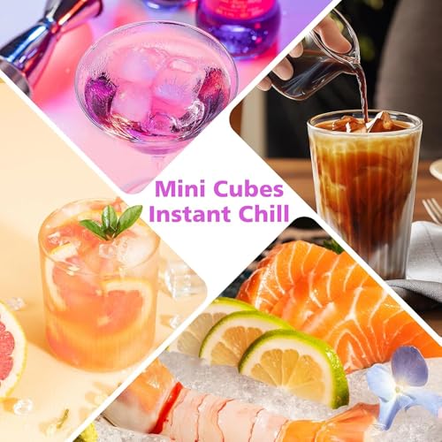 Image of LESLEE Silicone Ice Cube Tray, 160 Mini Square Cavities Quick-Freeze Design Flexible Ice Tray for Whiskey Cocktail Stackable and Safe Cubes Fridge Bar Soft Tray (Multi-Colour) [ 1-pcs ]