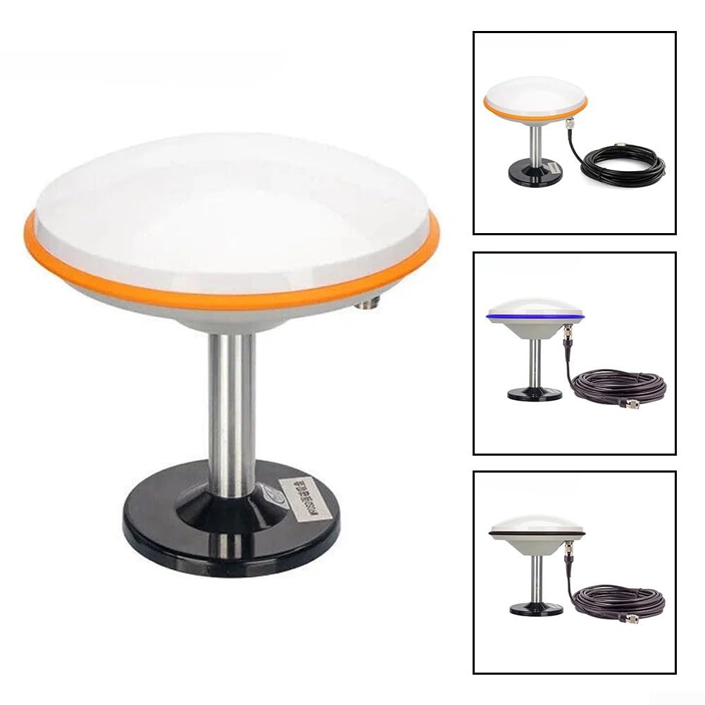 GNSS - Receptor de antena para GPS L1/L2/L5 GLONASS BDS para Galileo QZSS IRNSS con conector TNC y soporte de base para equipos de topografía y cartografía (Un juego de naranja)