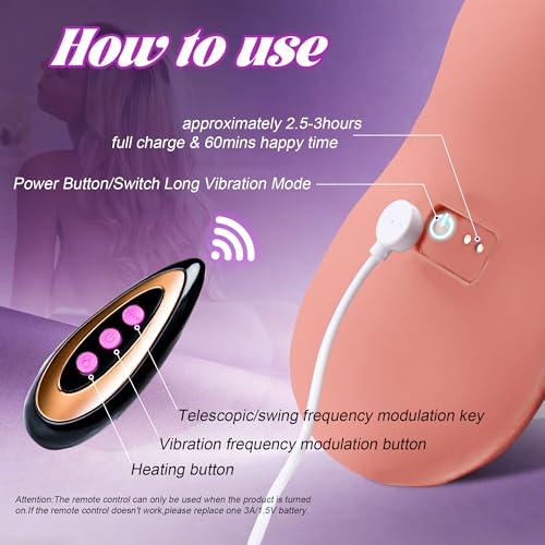 Image of Thrusting Dildo Vibrator Riding Sex Toy for Women - 10 Vibrations & 7 Thrusting Modes, Includes Adjustable Strap Harness, Heating Wearable Dildo for G Spot & Anal Pleasure, Adult Toys for Couples