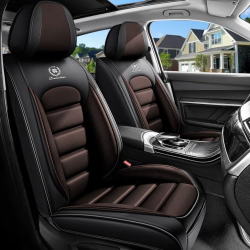 Image of Leather Front Seat Covers for Toyota Camry 2015-2026, Black-Coffee
