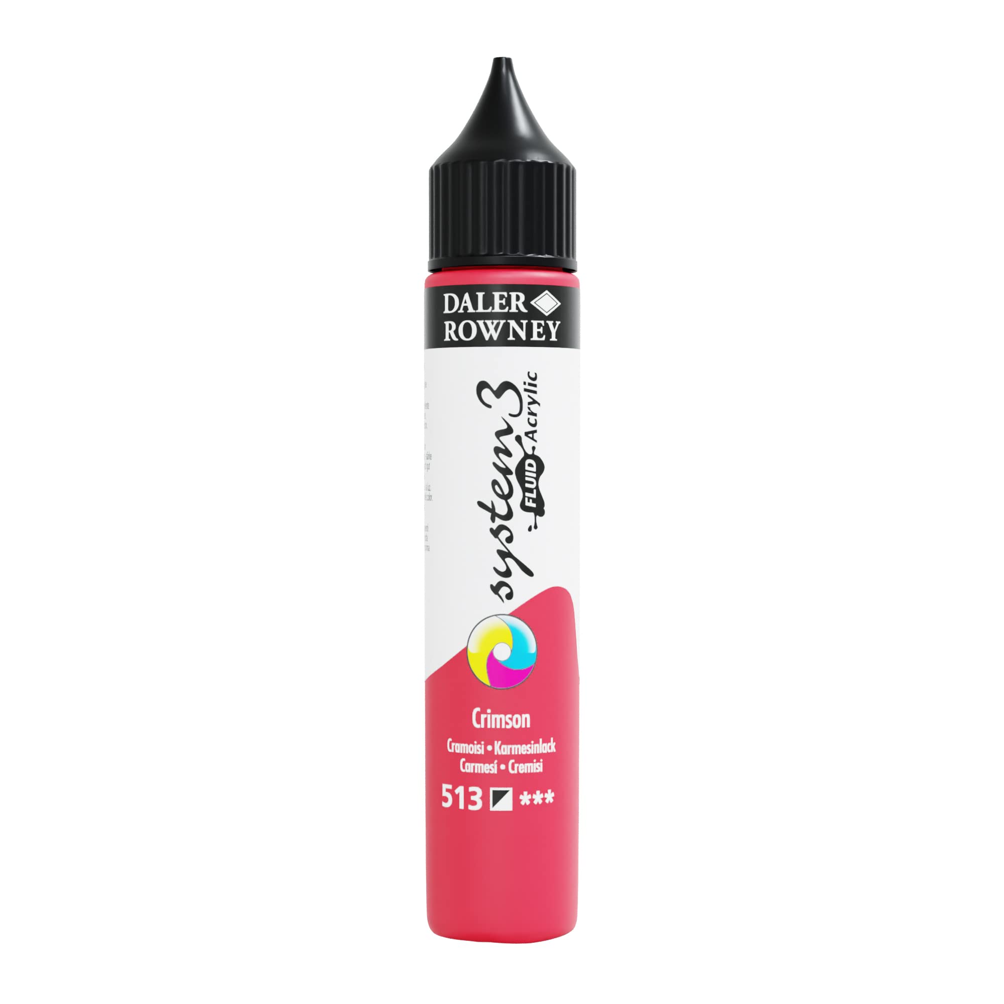 Daler Rowney Crimson Daler-Rowney System3 Acrylic Paint, Plastic Bottle, Fluid, 1Oz - 29.5 Ml,