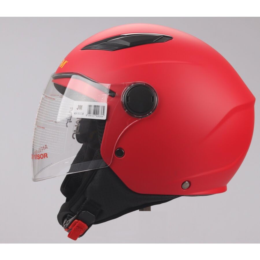 JFM Casco moto scooter Bambino Baby - visiera lunga - 710 - rosso opaco JM