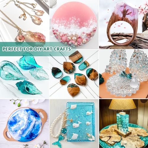 Khkd Resin EPOXY RESIN KIT 2 Part Ultra Crystal Clear Resina Epoxica- High Gloss Odorless, Uv & Impact Resistance Food Grade Epoxy Perfect thumb #5