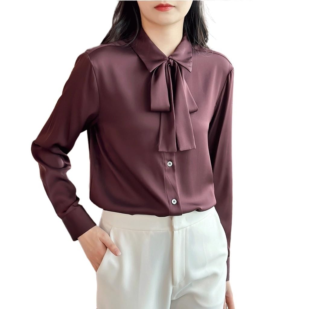 Chemise en soie femme élégante avec manches longues taille L