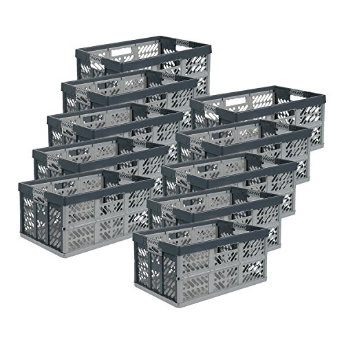 keeeper 10 cajas plegables profesionales Ben (45 litros/polipropileno/gris antracita).