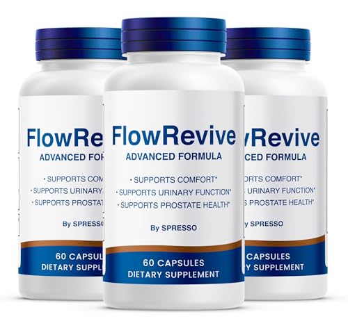 Image of (3 Pack) Flow Revive Prostate Capsules, Official FlowRevive Supplement Pills with Premium Ingredients, All Natural Advanced Formula for Maximum Strength & Overall Wellness (180 Capsules)