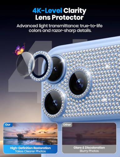 Image of Hoerrye for Phone 18 Pro Max Camera Lens Protector - Bling Diamond