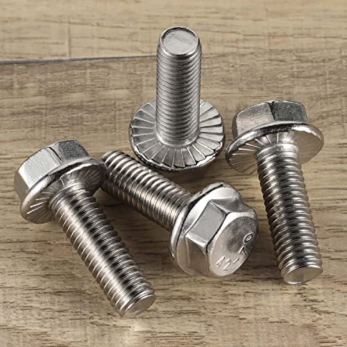 Image of 1 /4-20 x 1-1 /2 inch Flange Hex Head Bolts, Stainless Steel 304, Fully Threaded, 50 PCS