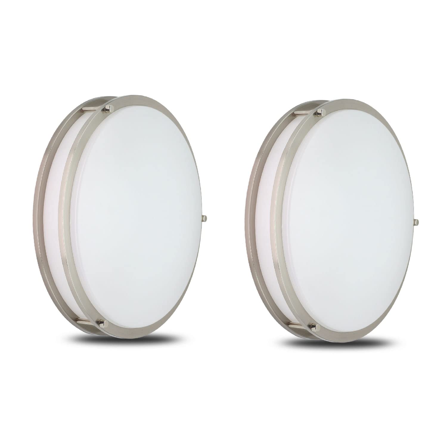 QPLUS 12 Inch 2Pack 3000K Flush Mount Ceiling Light, LED Light Fixture for Bedroom, Kitchen, Bathroom, Hallway, Garage