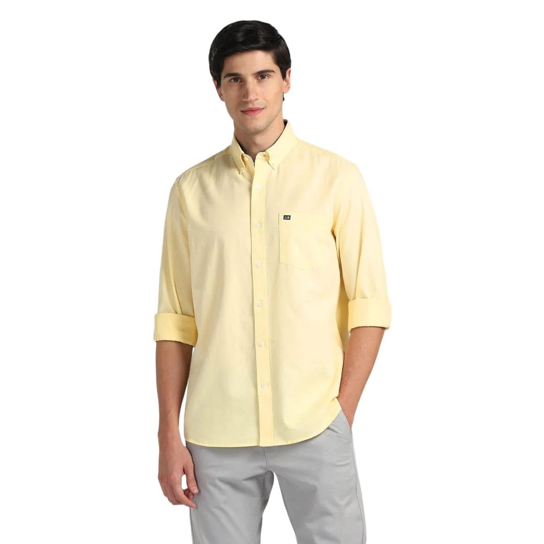arrow sports Men's Solid Fitted Button Down Shirt-picture-34
