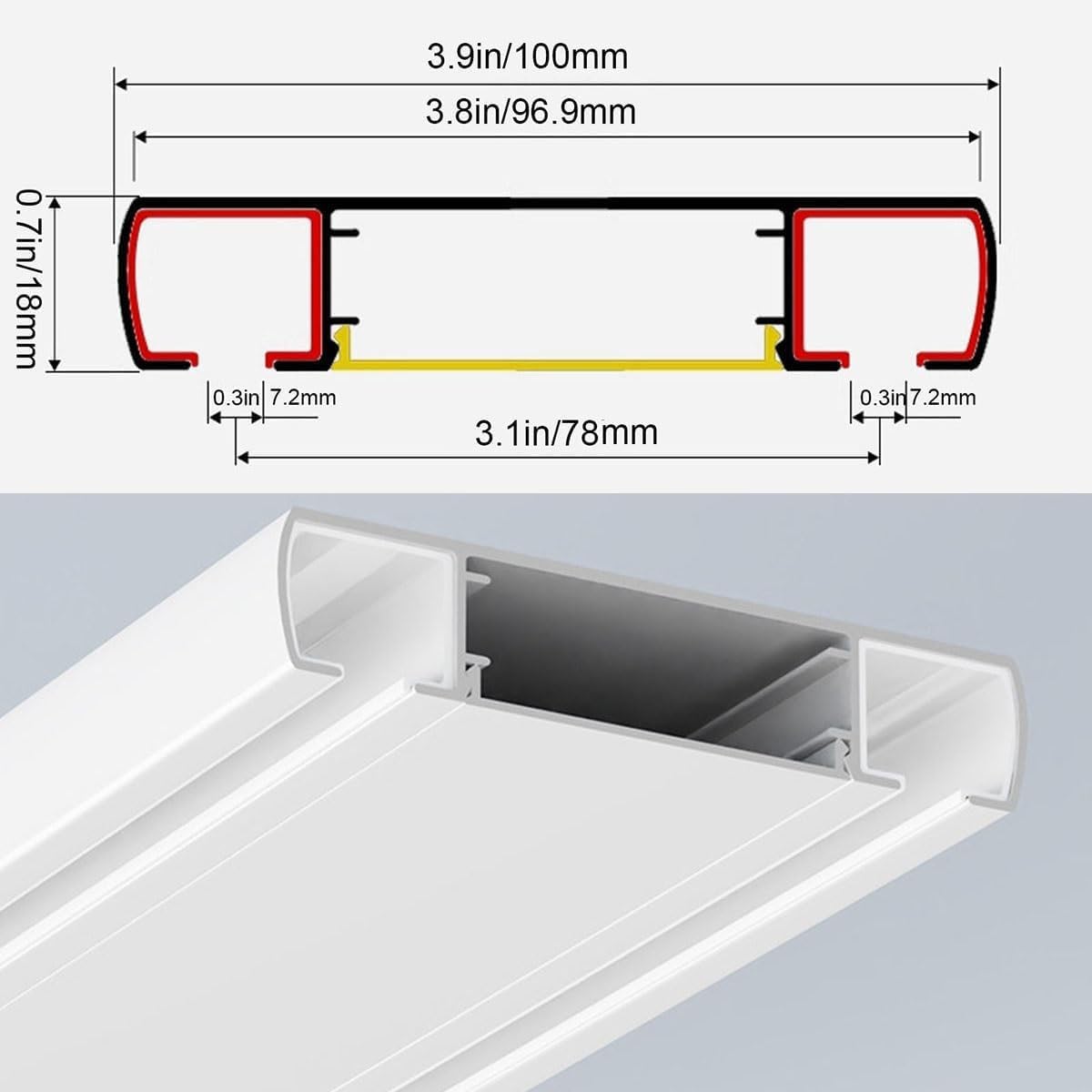 Cicha szyna dwutorowa - 660 cm aluminiowa szyna sufitowa do przesuwnych ścian i przegród pokojowych - bezgłośny drążek do draperii w kolorze białym - idealna dekoracja domu Solut