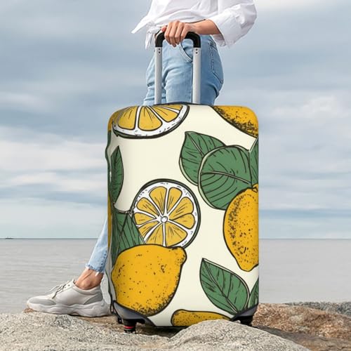 Luggage Cover Lemon Fruit Pattern Travel Luggage Covers Thicker Elastic Suitcase Cover Dustproof Baggage Cover Scratch-Resistant Suitcase Cover Protector Fit 18-32 Inch Luggage Large2